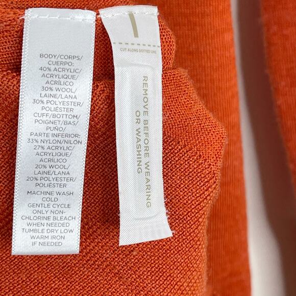 LOFT XSmall Orange Wool Blend Cardigan Sweater - Picture 8 of 8